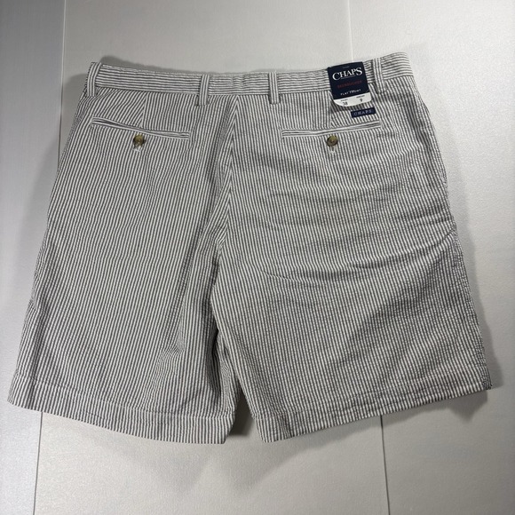 Chaps Other - Chaps Seersucker Flat Front Shorts Men's 38x9 Gray White Stripe Cotton Preppy